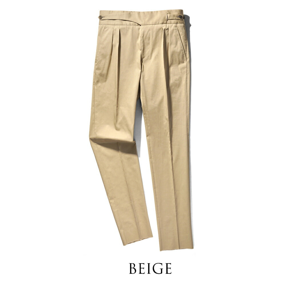 エキパージュ EQUIPAGE グルカパンツ トラウザー REMO 520 スリム チノ ミリタリー コットンパンツ ストレッチ 25春夏 スラックス チノパン チノパンツ テーパード  ベージュ ブラック