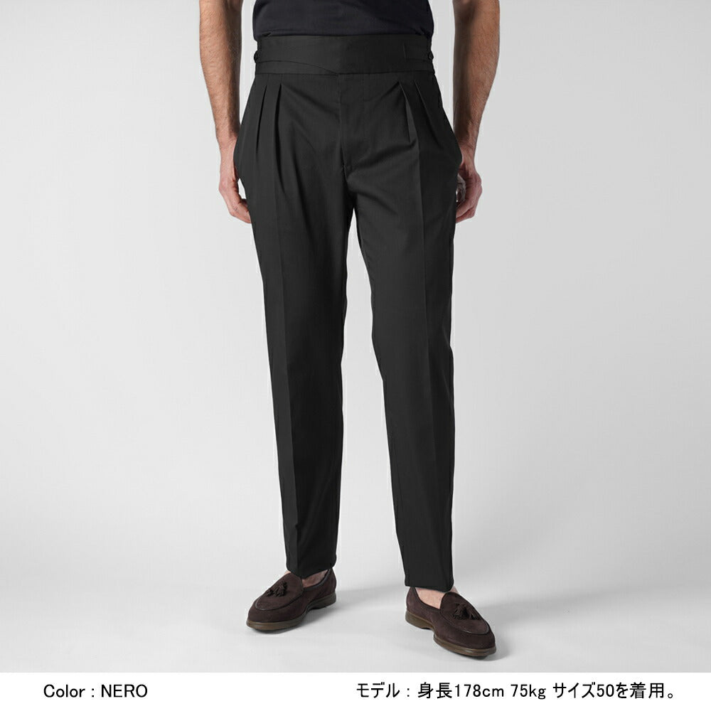 エキパージュ EQUIPAGE グルカパンツ トラウザー REMO 520 スリム チノ ミリタリー コットンパンツ ストレッチ 25春夏 スラックス チノパン チノパンツ テーパード  ベージュ ブラック