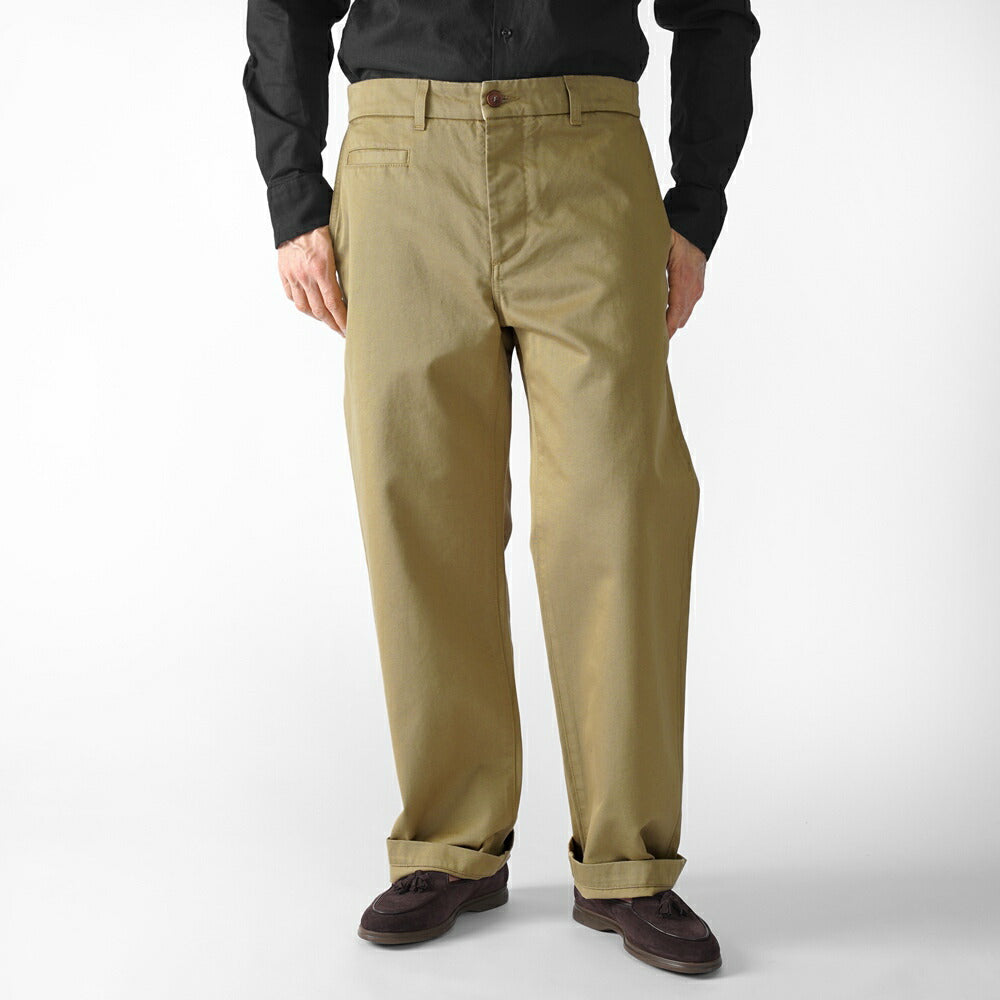 テラジェノバ TELA GENOVA チノパンツ ミリタリーチノ REN03 BEIG RENZO コットン ヴィンテージ ビンテージ ミリタリー US ARMY チノ ストレート 25春夏 メンズ チノパン カジュアル ベージュ カーキ