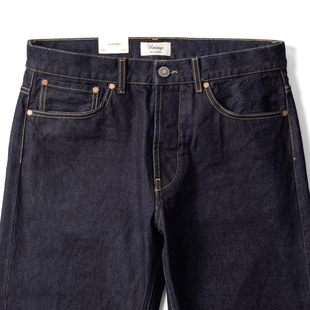 テラジェノバ TELA GENOVA デニム 5ポケット ヴィンテージフィット ROD010 BLUE AO RODOLFO VINTAGE FIT コットン ヴィンテージ ビンテージ ストレート セルビッジ 25春夏 メンズ デニムパンツ イタリアンデニム カジュアル ワンウォッシュ インディゴ ネイビー ブルー
