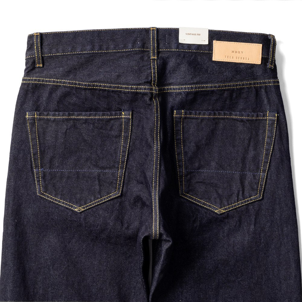 テラジェノバ TELA GENOVA デニム 5ポケット ヴィンテージフィット ROD010 BLUE AO RODOLFO VINTAGE FIT コットン ヴィンテージ ビンテージ ストレート セルビッジ 25春夏 メンズ デニムパンツ イタリアンデニム カジュアル ワンウォッシュ インディゴ ネイビー ブルー