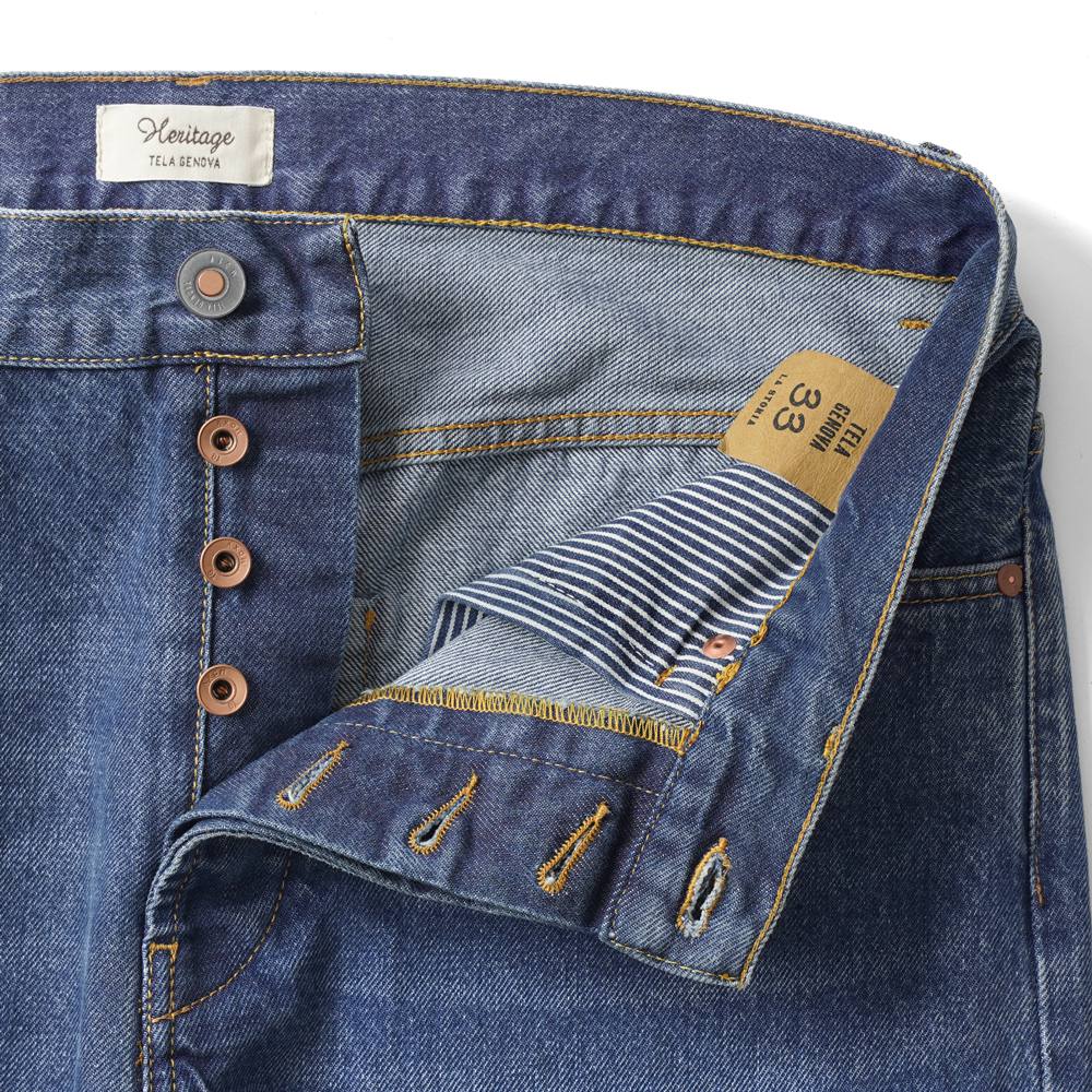 テラジェノバ TELA GENOVA デニム 5ポケット ヴィンテージフィット ROD010 BLUE WQ RODOLFO VINTAGE FIT コットン ヴィンテージ ビンテージ ストレート セルビッジ 25春夏 メンズ デニムパンツ イタリアンデニム カジュアル ストーンウォッシュ ブルー