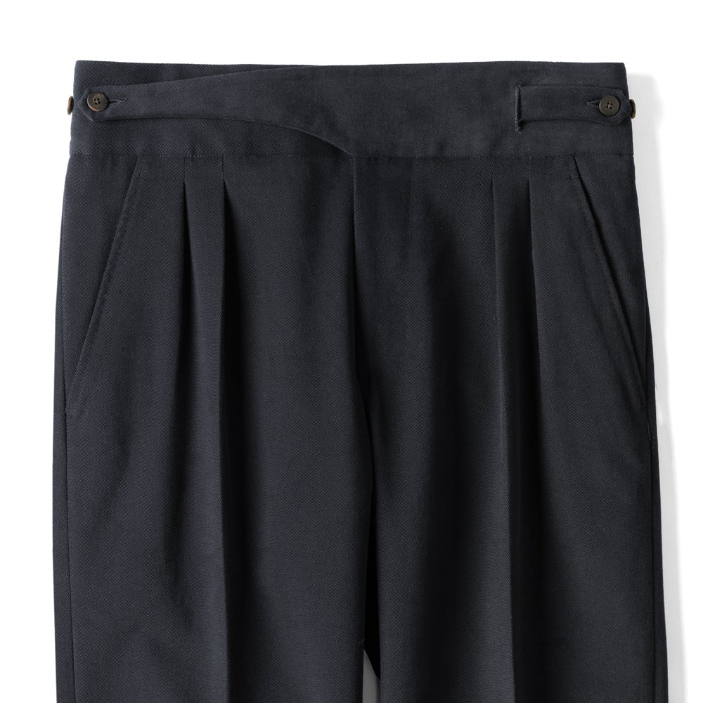 エキパージュ EQUIPAGE グルカパンツ トラウザー ROMOLO 201 セミワイド チノ ミリタリー コットンパンツ ストレッチ 25秋冬 スラックス チノパン チノパンツ  メンズ カジュアル ビジネス イタリア ネイビー オフホワイト ブラック