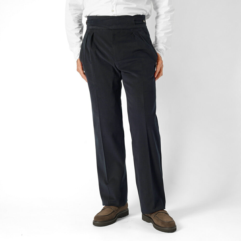 エキパージュ EQUIPAGE グルカパンツ トラウザー ROMOLO 201 セミワイド チノ ミリタリー コットンパンツ ストレッチ 25秋冬 スラックス チノパン チノパンツ  メンズ カジュアル ビジネス イタリア ネイビー オフホワイト ブラック