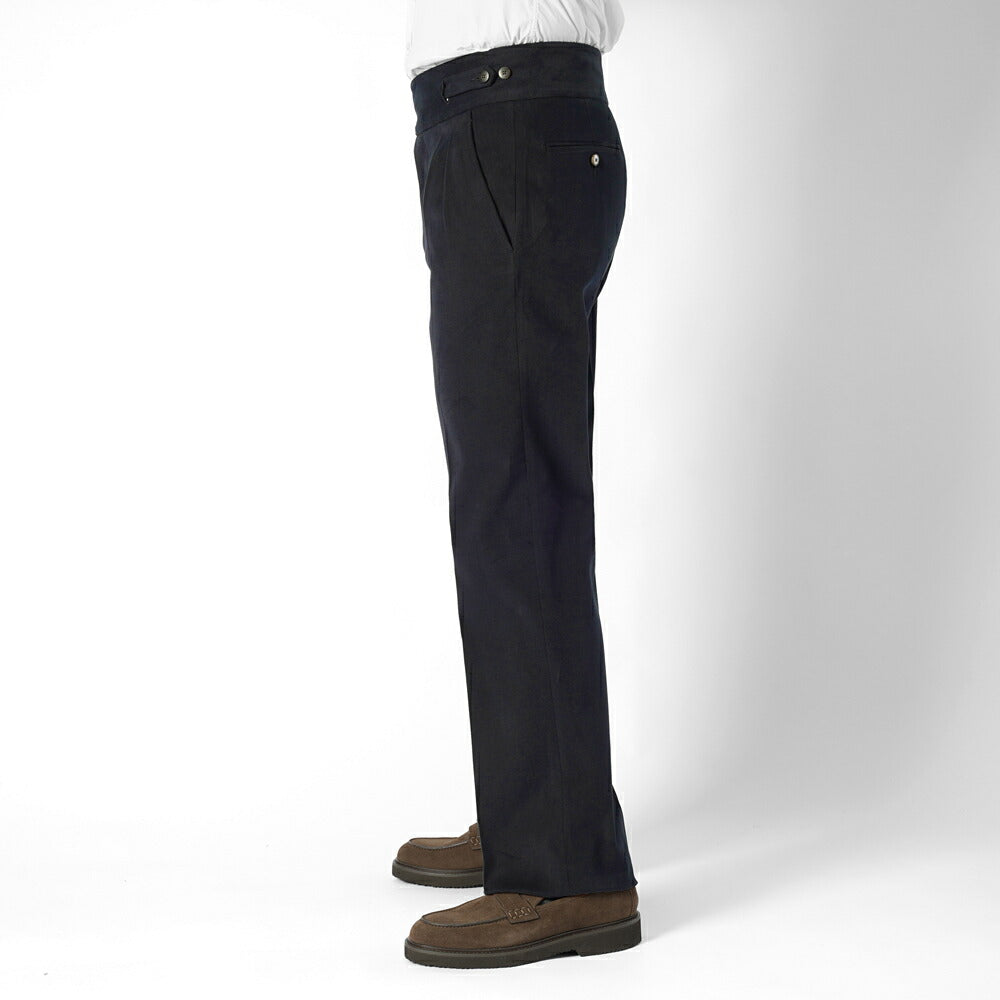 エキパージュ EQUIPAGE グルカパンツ トラウザー ROMOLO 201 セミワイド チノ ミリタリー コットンパンツ ストレッチ 25秋冬 スラックス チノパン チノパンツ  メンズ カジュアル ビジネス イタリア ネイビー オフホワイト ブラック