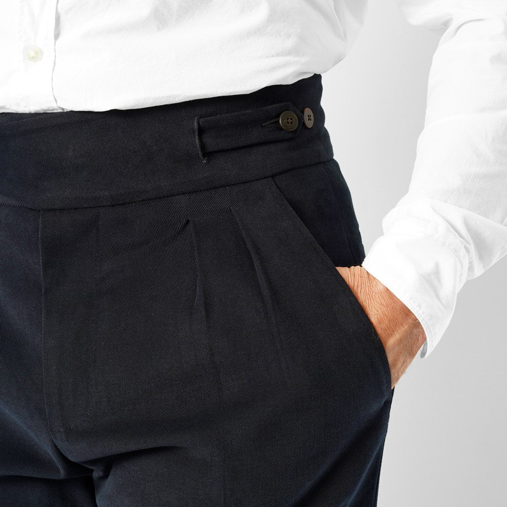 エキパージュ EQUIPAGE グルカパンツ トラウザー ROMOLO 201 セミワイド チノ ミリタリー コットンパンツ ストレッチ 25秋冬 スラックス チノパン チノパンツ  メンズ カジュアル ビジネス イタリア ネイビー オフホワイト ブラック