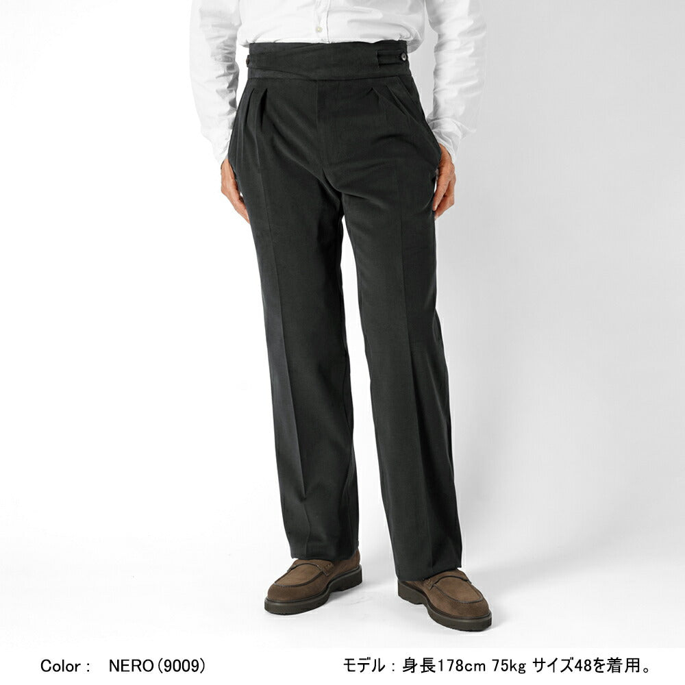 エキパージュ EQUIPAGE グルカパンツ トラウザー ROMOLO 201 セミワイド チノ ミリタリー コットンパンツ ストレッチ 25秋冬 スラックス チノパン チノパンツ  メンズ カジュアル ビジネス イタリア ネイビー オフホワイト ブラック