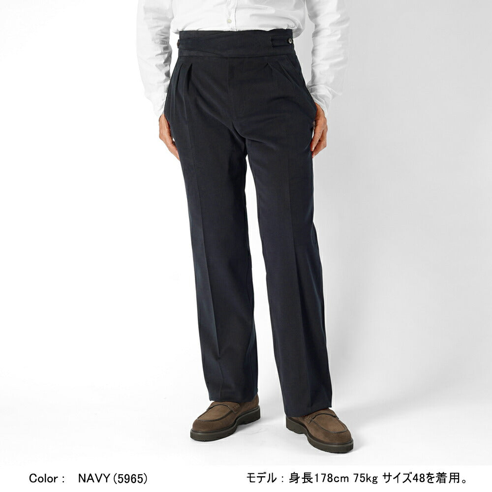 エキパージュ EQUIPAGE グルカパンツ トラウザー ROMOLO 201 セミワイド チノ ミリタリー コットンパンツ ストレッチ 25秋冬 スラックス チノパン チノパンツ  メンズ カジュアル ビジネス イタリア ネイビー オフホワイト ブラック