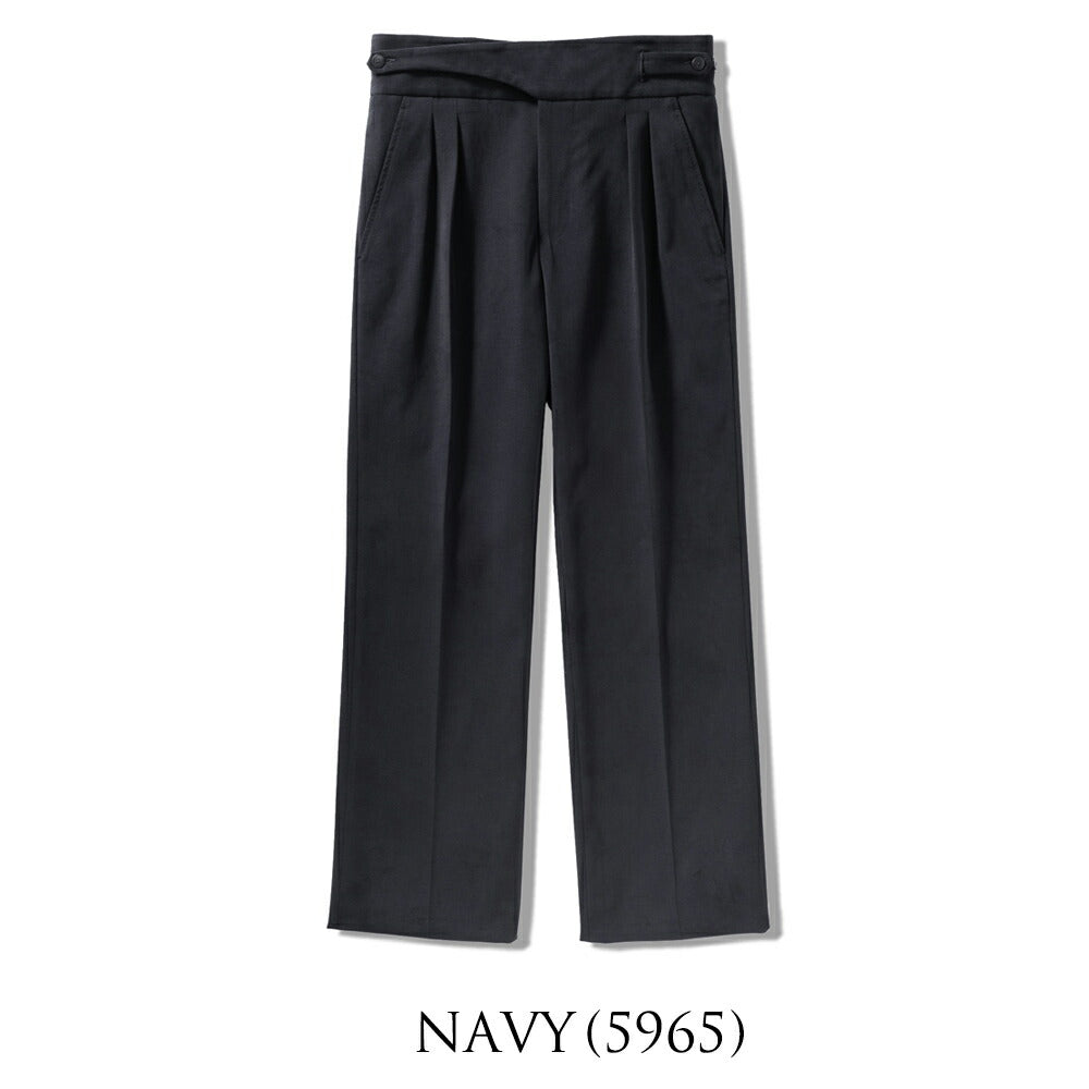 エキパージュ EQUIPAGE グルカパンツ トラウザー ROMOLO 201 セミワイド チノ ミリタリー コットンパンツ ストレッチ 25秋冬 スラックス チノパン チノパンツ  メンズ カジュアル ビジネス イタリア ネイビー オフホワイト ブラック