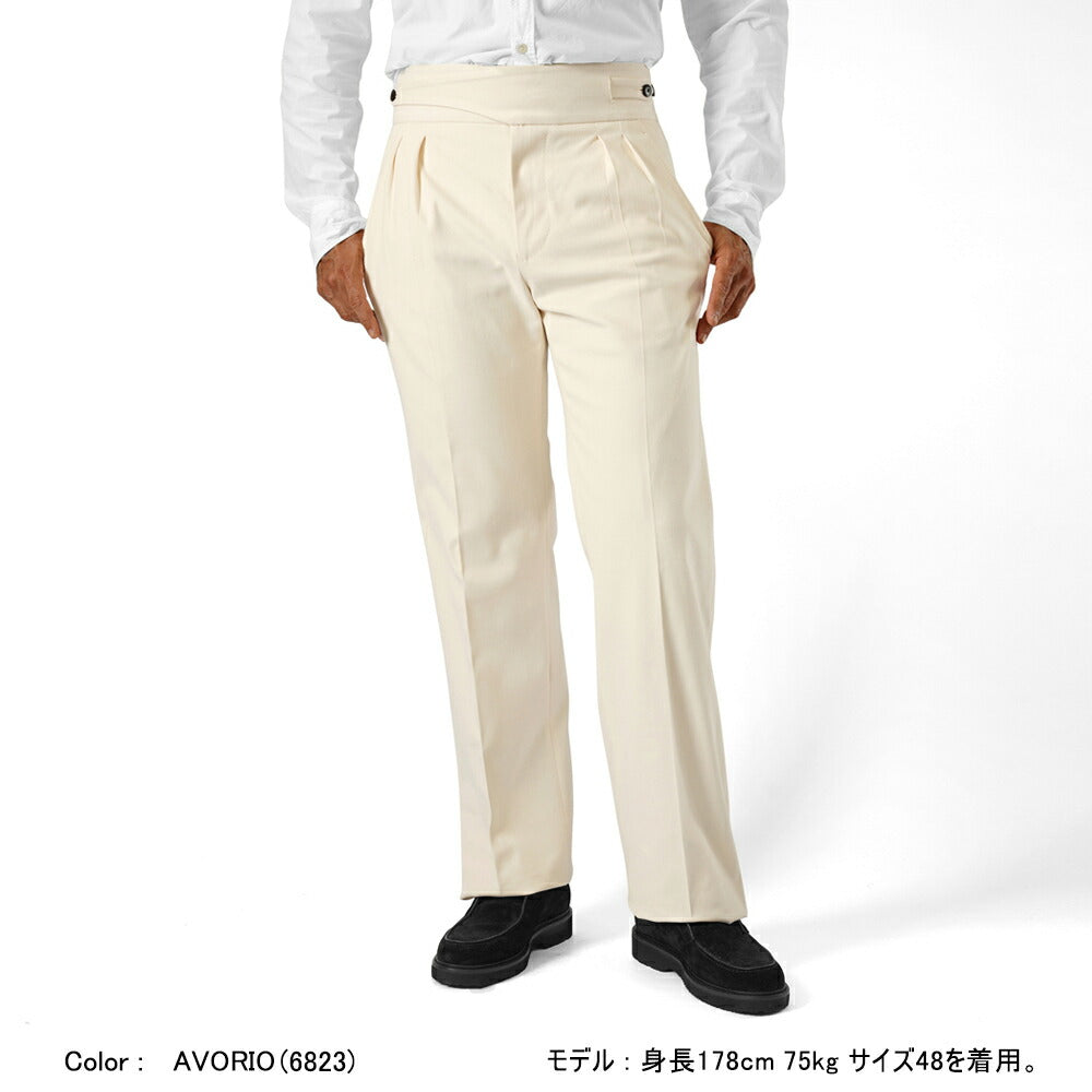 エキパージュ EQUIPAGE グルカパンツ トラウザー ROMOLO 201 セミワイド チノ ミリタリー コットンパンツ ストレッチ 25秋冬 スラックス チノパン チノパンツ  メンズ カジュアル ビジネス イタリア ネイビー オフホワイト ブラック