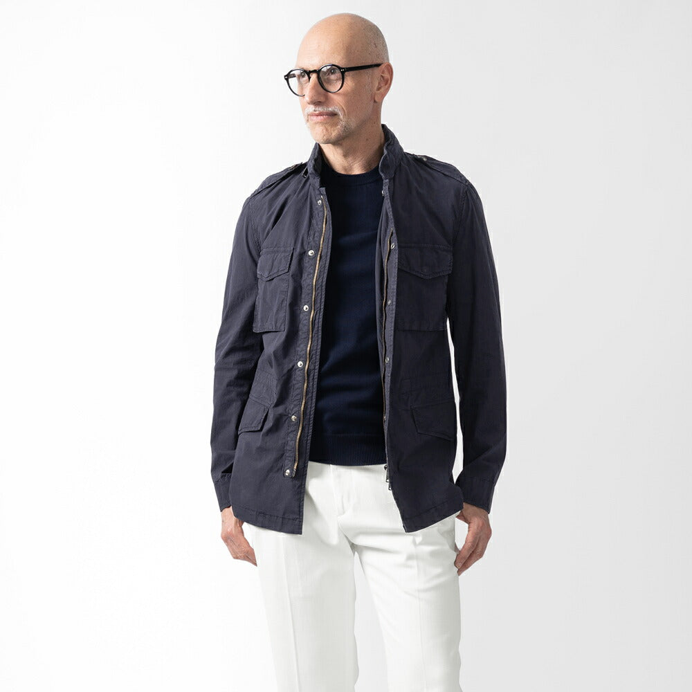 【アウトレット特価】ジェリーケイ JERRY KEY M-65ジャケット フィールドジャケット シングル ネイビー カーキグリーン SAHARA 3320-93216 25春夏 ミリタリージャケット コットン メンズ ビジネス ブランド M65 ミリタリー イタリア