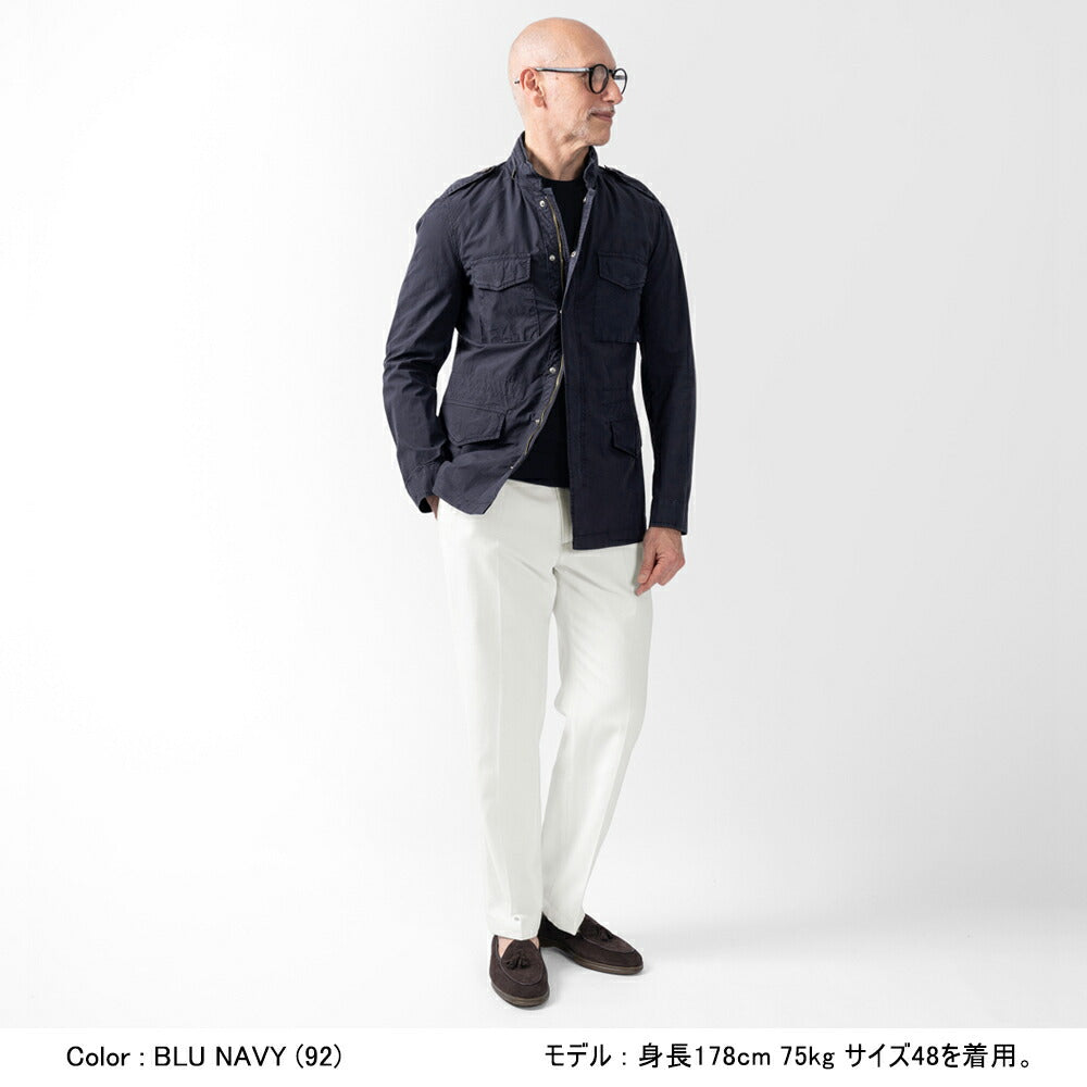 ジェリーケイ JERRY KEY M-65ジャケット フィールドジャケット シングル ネイビー カーキグリーン SAHARA 3320-93216 25春夏 ミリタリージャケット コットン メンズ ビジネス ブランド M65 ミリタリー イタリア