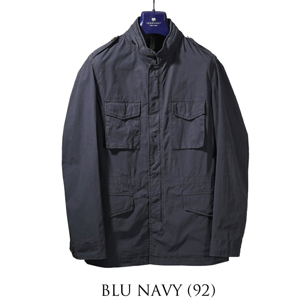 ジェリーケイ JERRY KEY M-65ジャケット フィールドジャケット シングル ネイビー カーキグリーン SAHARA 3320-93216 25春夏 ミリタリージャケット コットン メンズ ビジネス ブランド M65 ミリタリー イタリア