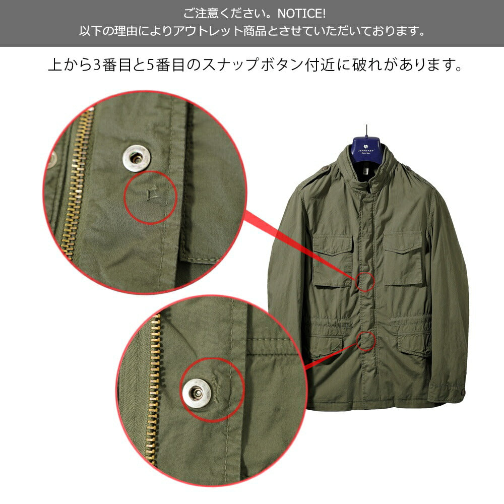 【アウトレット特価】ジェリーケイ JERRY KEY M-65ジャケット フィールドジャケット シングル ネイビー カーキグリーン SAHARA 3320-93216 25春夏 ミリタリージャケット コットン メンズ ビジネス ブランド M65 ミリタリー イタリア