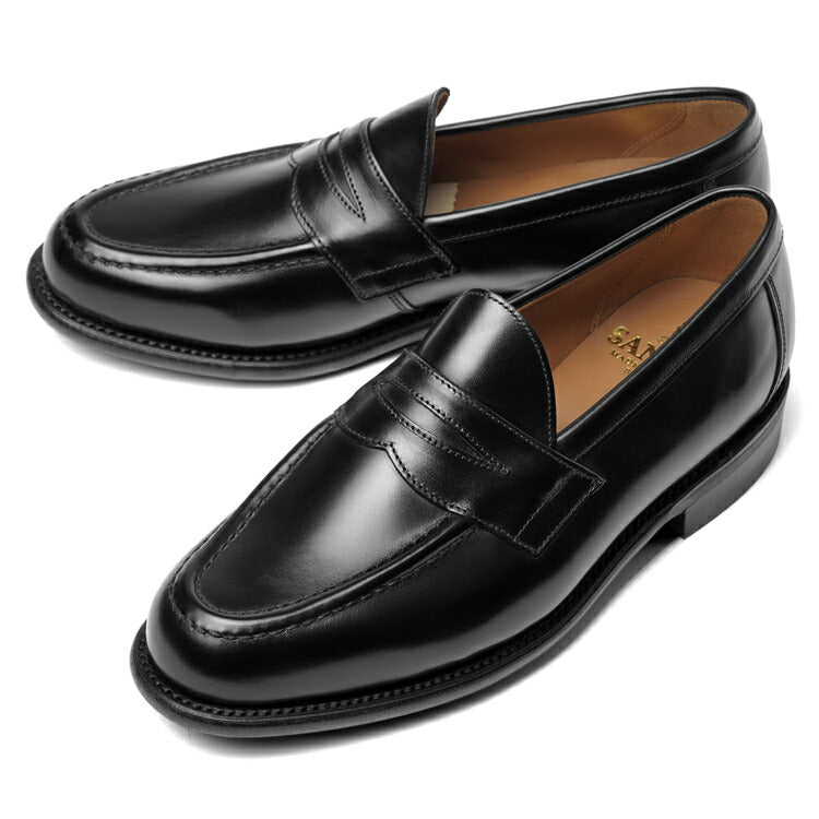 サンダース SANDERS CLIVE PENNY LOAFER ペニーローファー コインローファー バックステッチ無し 2172B ブラック カーフレザー コマンドソール  ローファー 英国 イギリス メンズ革靴 高品質 メンズ ブランド 履き心地 紳士靴 ビジネス カジュアル 革靴