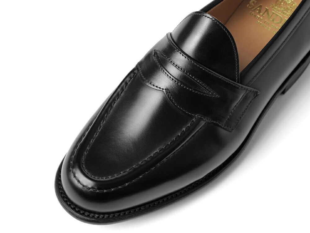 サンダース SANDERS CLIVE PENNY LOAFER ペニーローファー コインローファー バックステッチ無し 2172B ブラック カーフレザー コマンドソール  ローファー 英国 イギリス メンズ革靴 高品質 メンズ ブランド 履き心地 紳士靴 ビジネス カジュアル 革靴