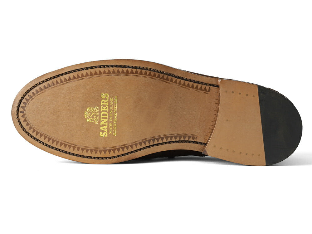 サンダース SANDERS ALDWYCH PENNY LOAFER ペニーローファー コインローファー バックステッチ有 8128PSS ブラウン スナッフ スエード レザーソール  ローファー POLO SNUFF SUEDE 英国 イギリス メンズ革靴 高品質 メンズ ブランド 紳士靴 ビジネス カジュアル 革靴