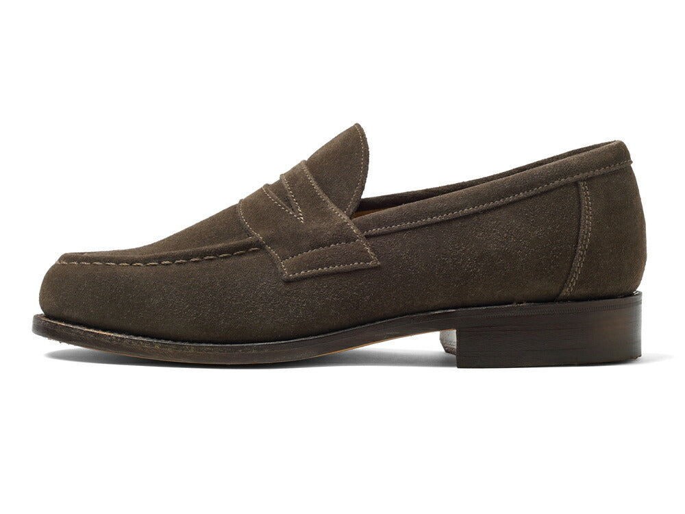 サンダース SANDERS ALDWYCH PENNY LOAFER ペニーローファー コインローファー バックステッチ無し ダークブラウン ブラウン スエード レザーソール ローファー 8128TDSP PINNER SUEDE 英国 イギリス メンズ革靴 高品質 メンズ ブランド 紳士靴 ビジネス カジュアル 革靴