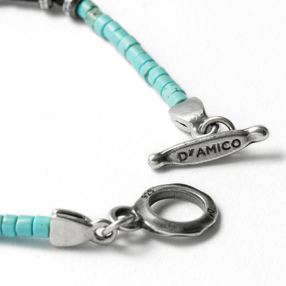 D'AMICO ダミーコ ブレスレット  SAU0340 SAU0341 ブラック ターコイズ オニキス アクセサリー Andrea D'AMICO アンドレアダミコ ダミコ メンズ レディース 石 天然石 天然石ブレスレット ブレス 腕輪 シルバー ブランド カジュアル イタリア 夏 細め