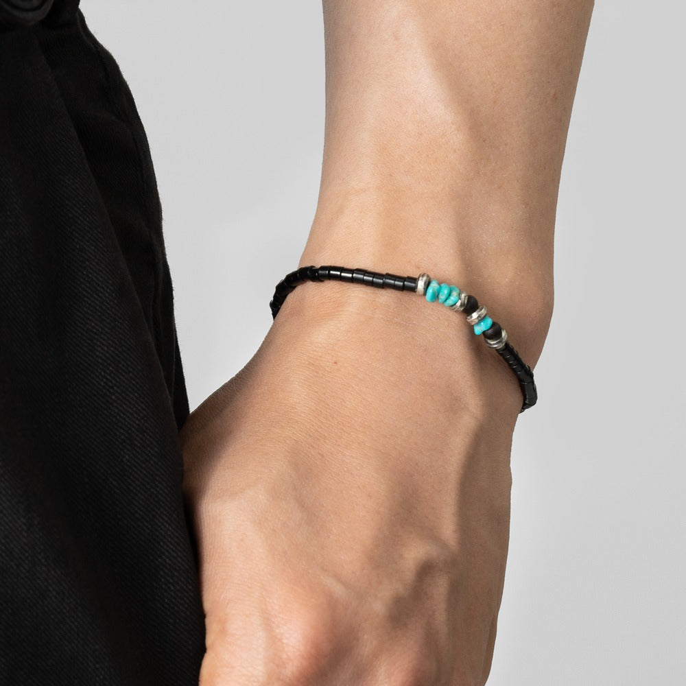 D'AMICO ダミーコ ブレスレット  SAU0340 SAU0341 ブラック ターコイズ オニキス アクセサリー Andrea D'AMICO アンドレアダミコ ダミコ メンズ レディース 石 天然石 天然石ブレスレット ブレス 腕輪 シルバー ブランド カジュアル イタリア 夏 細め