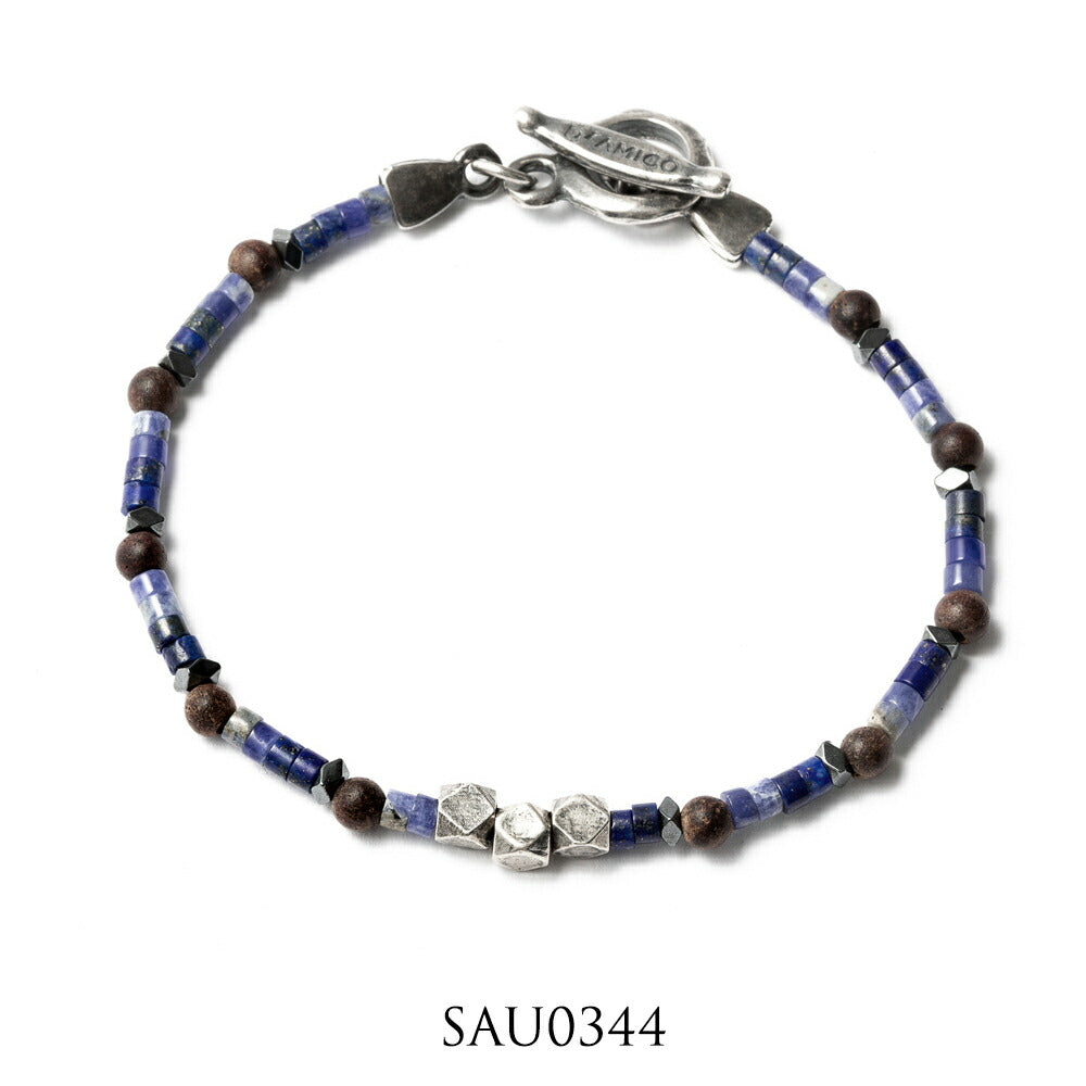 D'AMICO ダミーコ ブレスレット SAU0344 SAU0345 SAU0350 ネイビー グレー ブラウン アクセサリー Andrea D'AMICO アンドレアダミコ ダミコ メンズ レディース 天然石 腕輪 タイガーアイ ソーダライト ラブラドライト シルバー ブランド イタリア 夏 細め