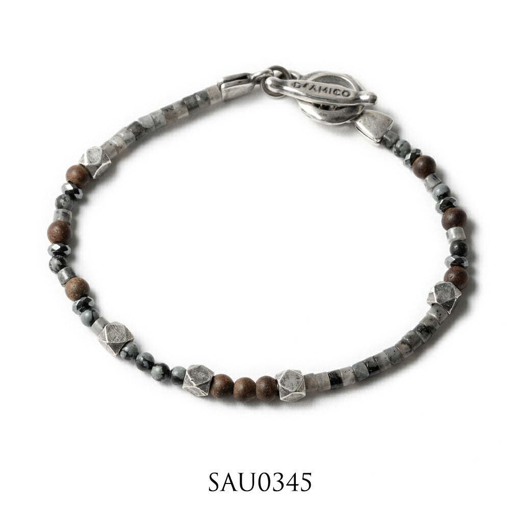 D'AMICO ダミーコ ブレスレット SAU0344 SAU0345 SAU0350 ネイビー グレー ブラウン アクセサリー Andrea D'AMICO アンドレアダミコ ダミコ メンズ レディース 天然石 腕輪 タイガーアイ ソーダライト ラブラドライト シルバー ブランド イタリア 夏 細め