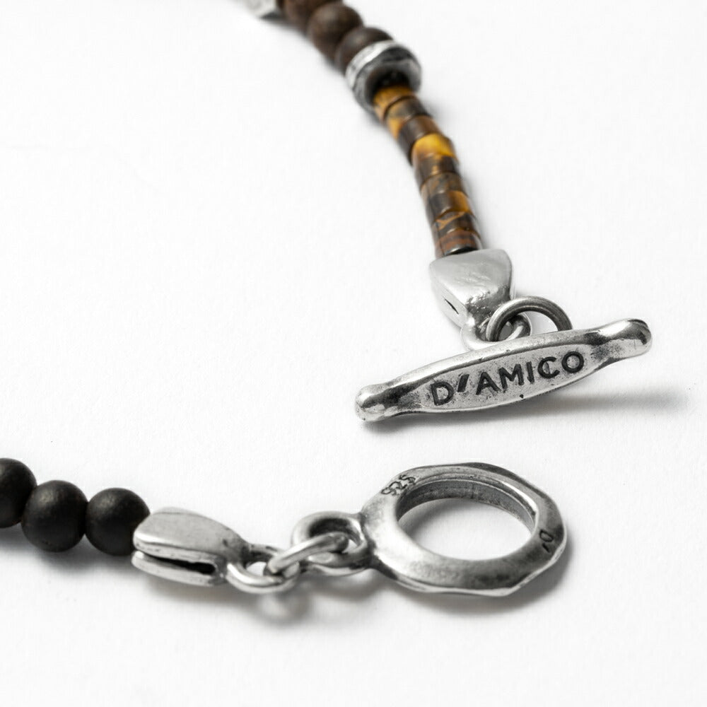D'AMICO ダミーコ ブレスレット SAU0344 SAU0345 SAU0350 ネイビー グレー ブラウン アクセサリー Andrea D'AMICO アンドレアダミコ ダミコ メンズ レディース 天然石 腕輪 タイガーアイ ソーダライト ラブラドライト シルバー ブランド イタリア 夏 細め