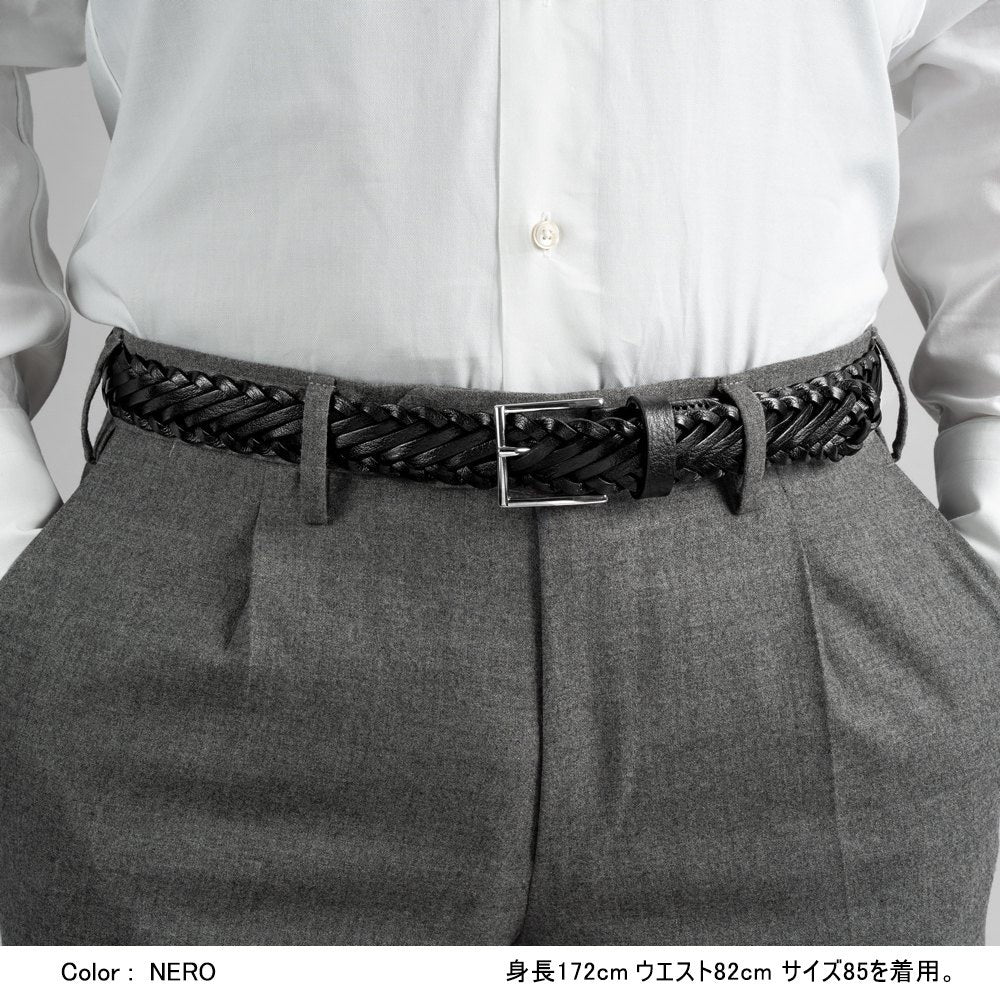 サドラーズ Saddler's カーフメッシュベルト  イントレッチオ【3.0cm幅】 G549 ブラック ダークブラウン メッシュ イントレチャート イントレ カーフ 本革 メンズ ベルト ビジネス イタリア