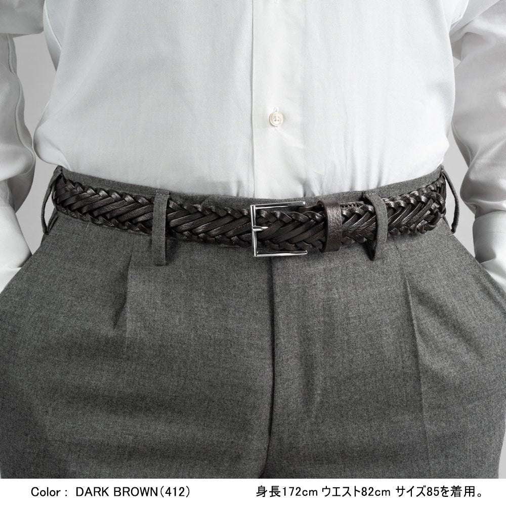 サドラーズ Saddler's カーフメッシュベルト  イントレッチオ【3.0cm幅】 G549 ブラック ダークブラウン メッシュ イントレチャート イントレ カーフ 本革 メンズ ベルト ビジネス イタリア