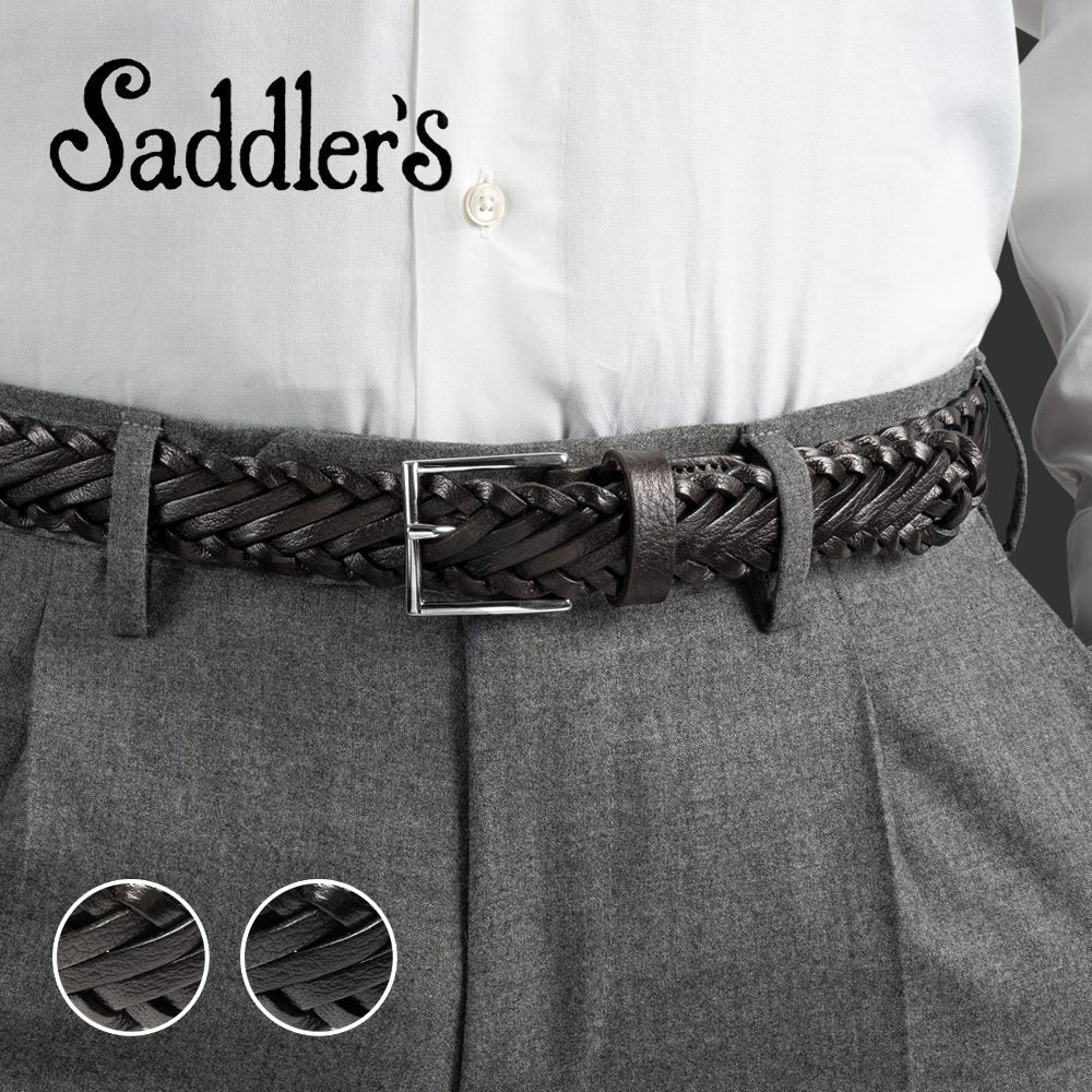サドラーズ Saddler's カーフメッシュベルト  イントレッチオ【3.0cm幅】 G549 ブラック ダークブラウン メッシュ イントレチャート イントレ カーフ 本革 メンズ ベルト ビジネス イタリア