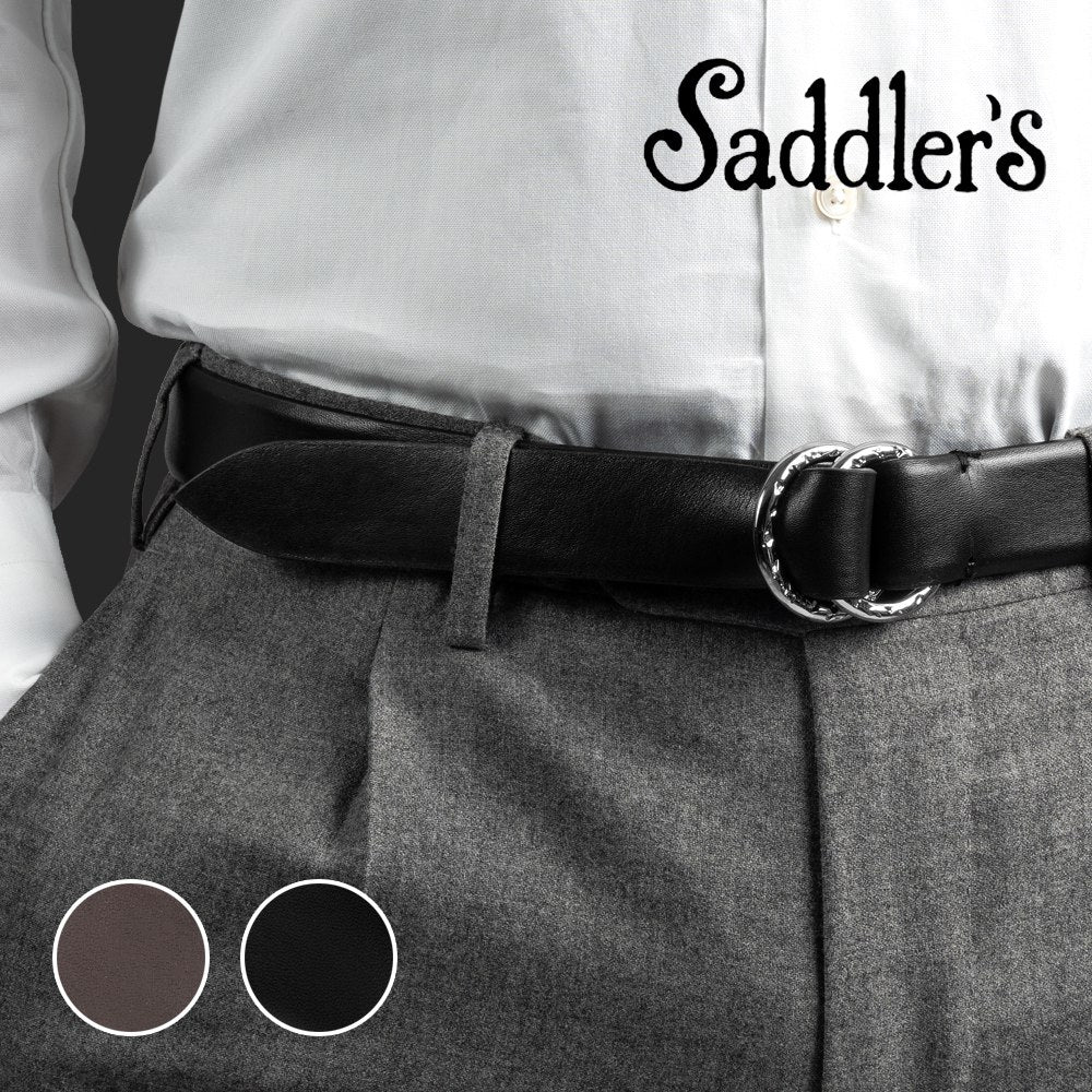 サドラーズ Saddler's リングベルト カーフナッパレザー【3.0cm幅】 RING BELT NAPPA ブラック ダークブラウン メンズ ベルト ビジネス リング イタリア  本革 カーフ ナッパ