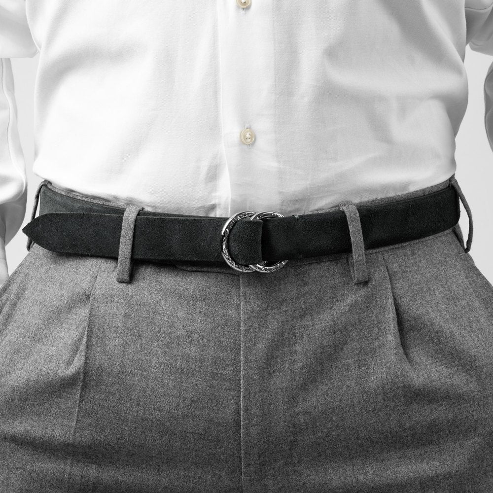 サドラーズ Saddler's リングベルト スエード【3.0cm幅】 RING BELT ブラック ダークブラウン メンズ リング ベルト ビジネス イタリア スウェード