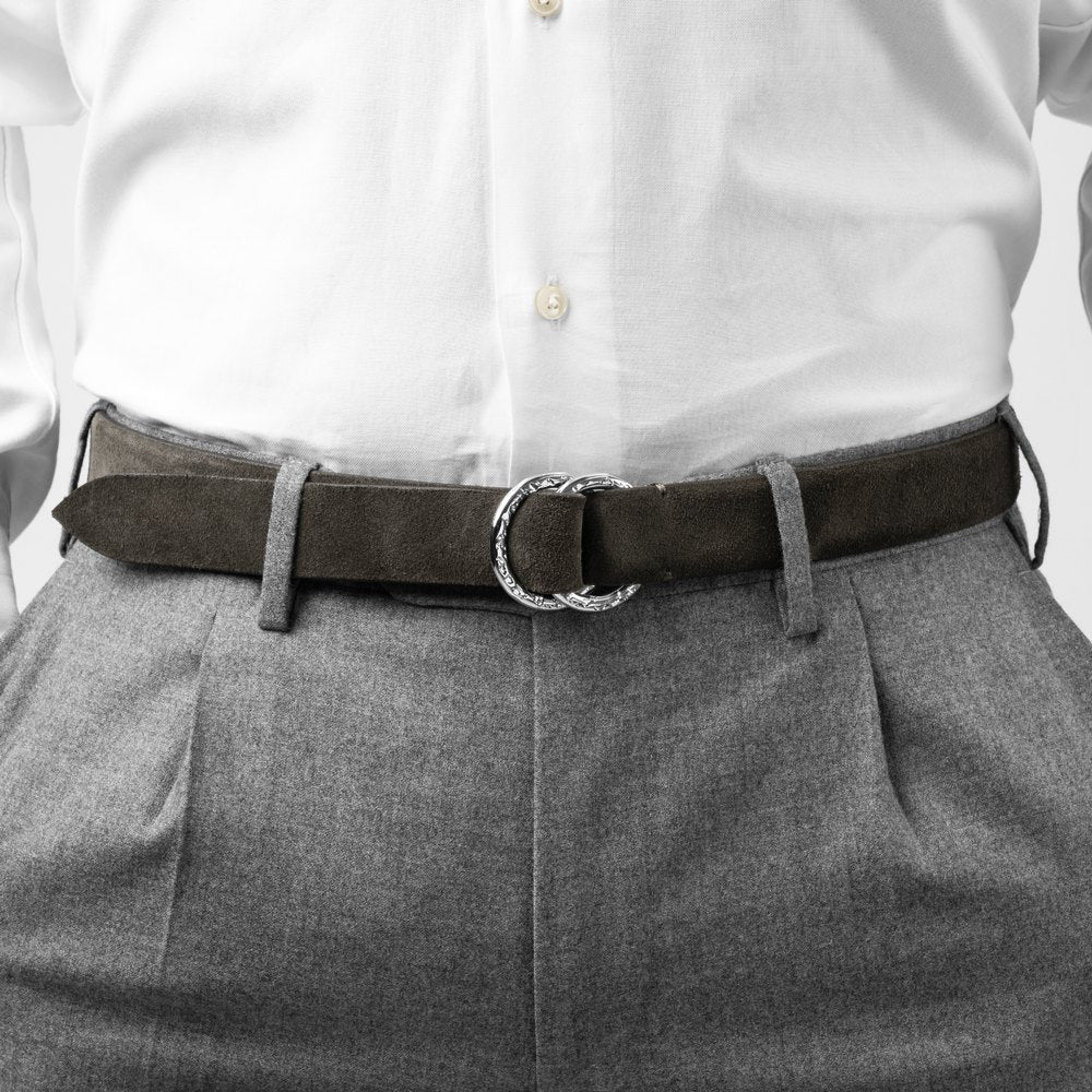 サドラーズ Saddler's リングベルト スエード【3.0cm幅】 RING BELT ブラック ダークブラウン メンズ リング ベルト ビジネス イタリア スウェード