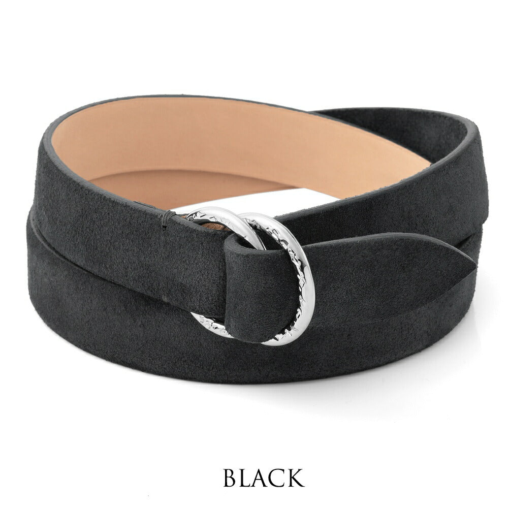 サドラーズ Saddler's リングベルト スエード【3.0cm幅】 RING BELT ブラック ダークブラウン メンズ リング ベルト ビジネス イタリア スウェード
