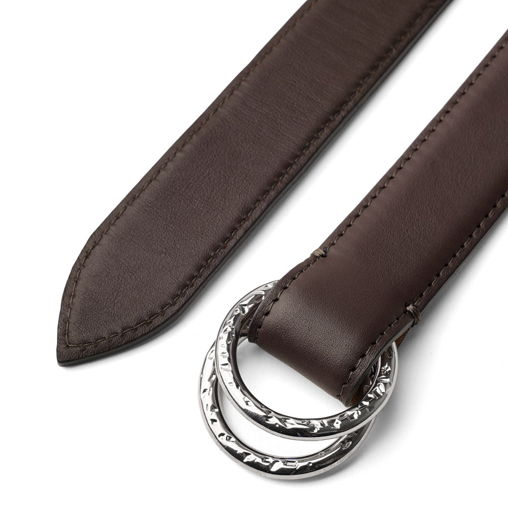 サドラーズ Saddler's リングベルト カーフナッパレザー ステッチ有り【3.0cm幅】RING BELT NAPPA ブラック ダークブラウン メンズ ベルト ビジネス リング イタリア  本革 カーフ ナッパ