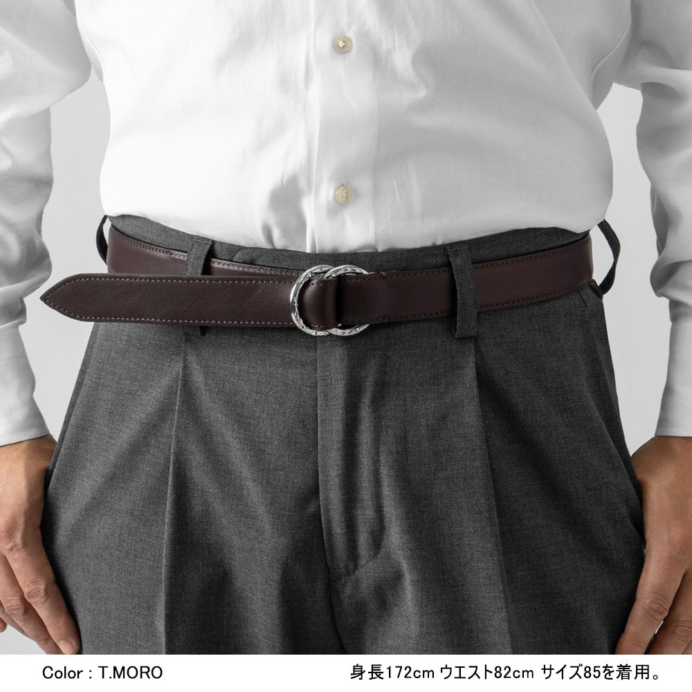 サドラーズ Saddler's リングベルト カーフナッパレザー ステッチ有り【3.0cm幅】RING BELT NAPPA ブラック ダークブラウン メンズ ベルト ビジネス リング イタリア  本革 カーフ ナッパ