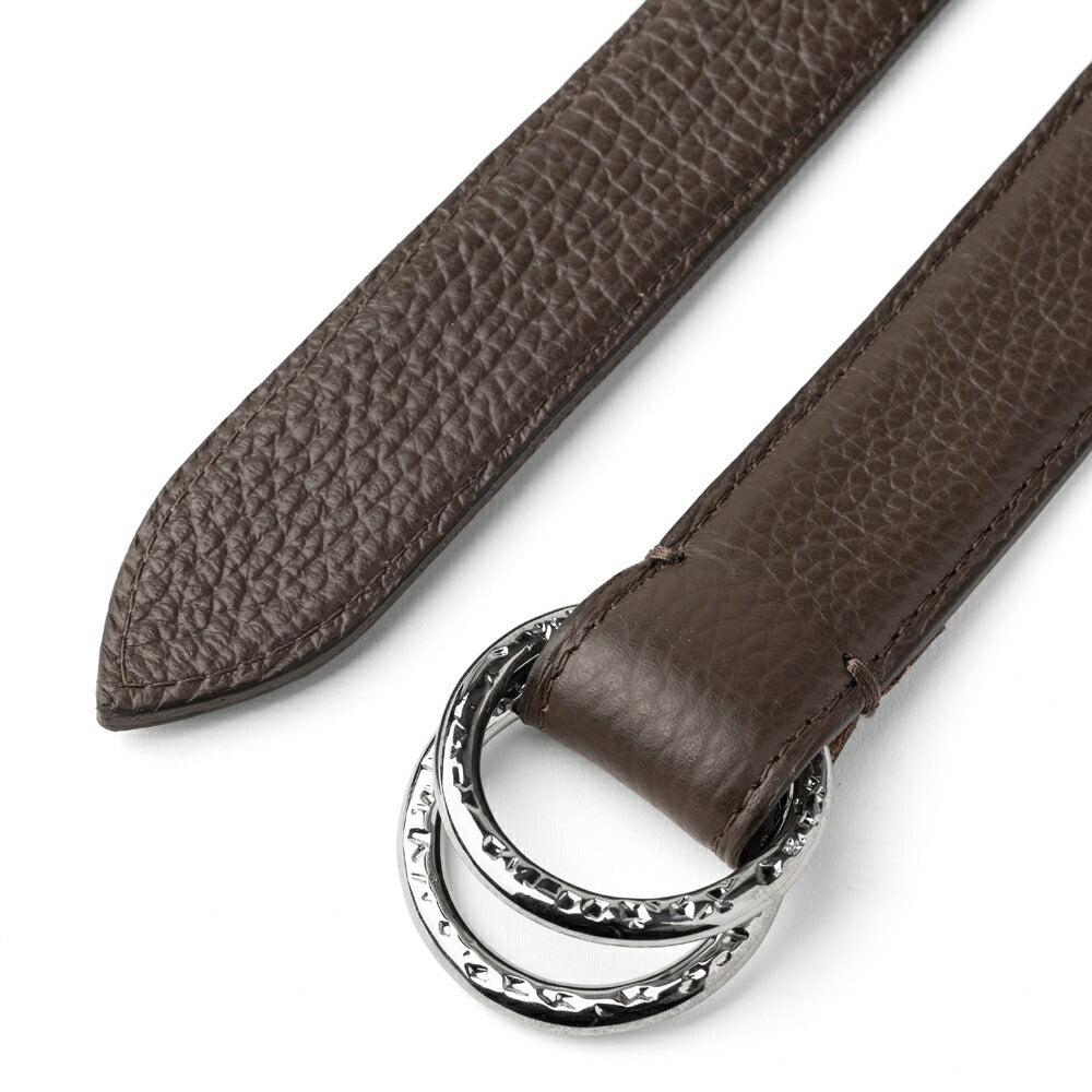 サドラーズ Saddler's リングベルト シボ革（グレイン）ステッチ有り【3.0cm幅】ADRIA RING BELT ブラック ダークブラウン メンズ ベルト ビジネス リング イタリア  本革 カーフ