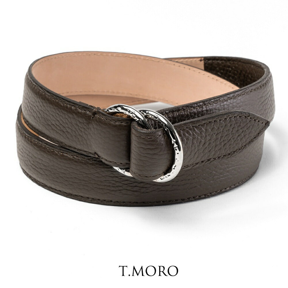 サドラーズ Saddler's リングベルト シボ革（グレイン）ステッチ有り【3.0cm幅】ADRIA RING BELT ブラック ダークブラウン メンズ ベルト ビジネス リング イタリア  本革 カーフ