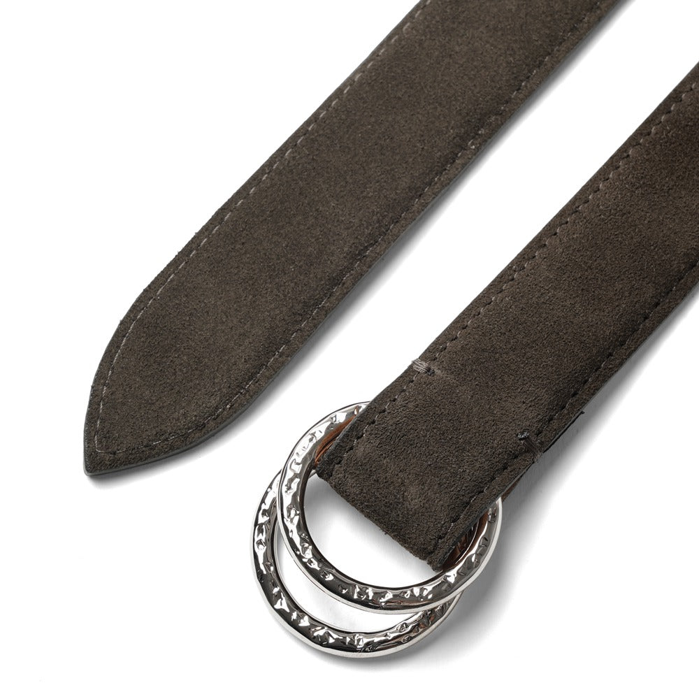 サドラーズ Saddler's リングベルト スエード ステッチ有り【3.0cm幅】　SUEDE RING BELT ブラック ダークブラウン メンズ リング ベルト ビジネス イタリア スウェード