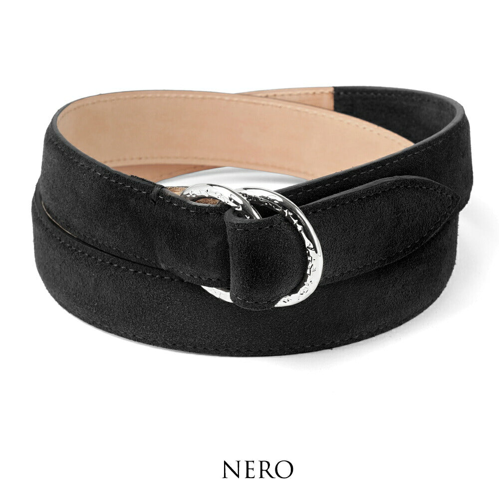 サドラーズ Saddler's リングベルト スエード ステッチ有り【3.0cm幅】　SUEDE RING BELT ブラック ダークブラウン メンズ リング ベルト ビジネス イタリア スウェード