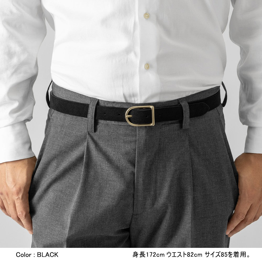 サドラーズ Saddler's スエードベルト 【2.3cm幅】G597 VESUVIO ブラック ブラウン ゴールドバックル メンズ スエード ベルト カジュアル イタリア スウェード 細ベルト ナローベルト