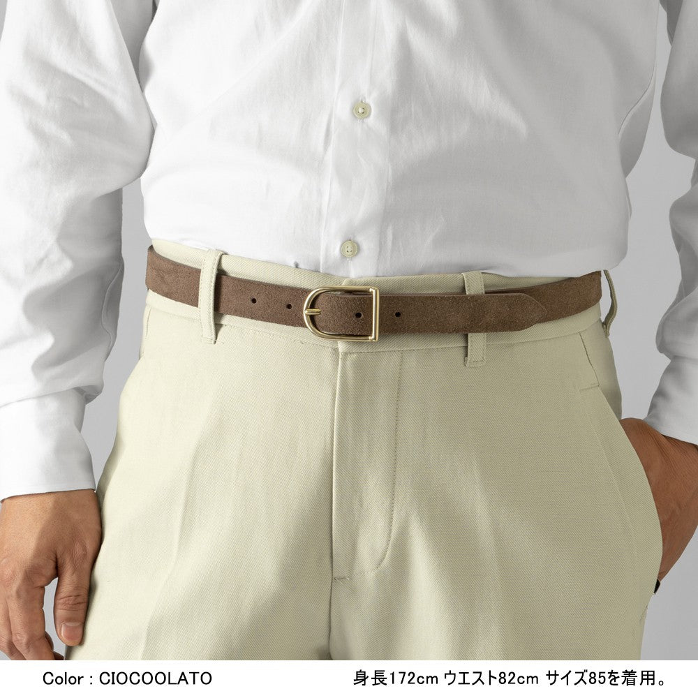 サドラーズ Saddler's スエードベルト 【2.3cm幅】G597 VESUVIO ブラック ブラウン ゴールドバックル メンズ スエード ベルト カジュアル イタリア スウェード 細ベルト ナローベルト