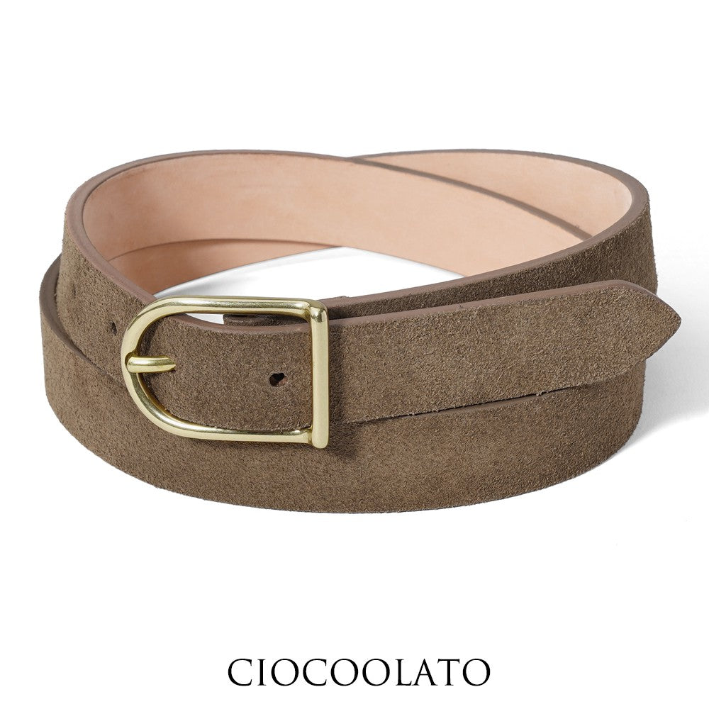 サドラーズ Saddler's スエードベルト 【2.3cm幅】G597 VESUVIO ブラック ブラウン ゴールドバックル メンズ スエード ベルト カジュアル イタリア スウェード 細ベルト ナローベルト