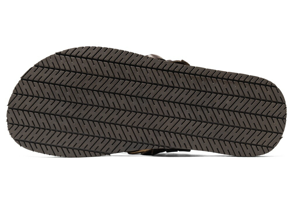 【返品不可】サンダルスファクトリー レザーサンダル イントレチャート クロスサンダル M6800 ダークブラウン / 茶 THE SANDALS FACTORY 本革 イントレ イントレッチオ 高級 サンダル メンズ ブランド 革 クッション シンプル カジュアル 男性 ブランドサンダル イタリア