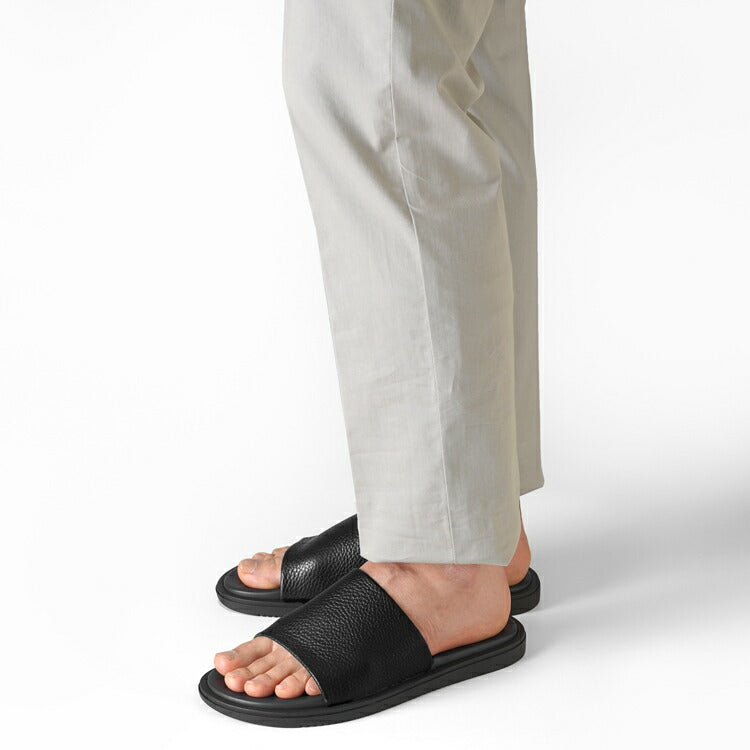 サンダルスファクトリー レザーサンダル スライドサンダル M6887-1 BLACK シボ革 ブラック 黒 THE SANDALS FACTORY 本革 高級 サンダル メンズ ブランド 革 クッション 履き心地 シンプル カジュアル 男性 高級サンダル ブランドサンダル イタリア