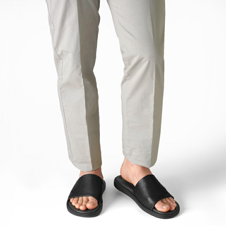サンダルスファクトリー レザーサンダル スライドサンダル M6887-1 BLACK シボ革 ブラック 黒 THE SANDALS FACTORY 本革 高級 サンダル メンズ ブランド 革 クッション 履き心地 シンプル カジュアル 男性 高級サンダル ブランドサンダル イタリア