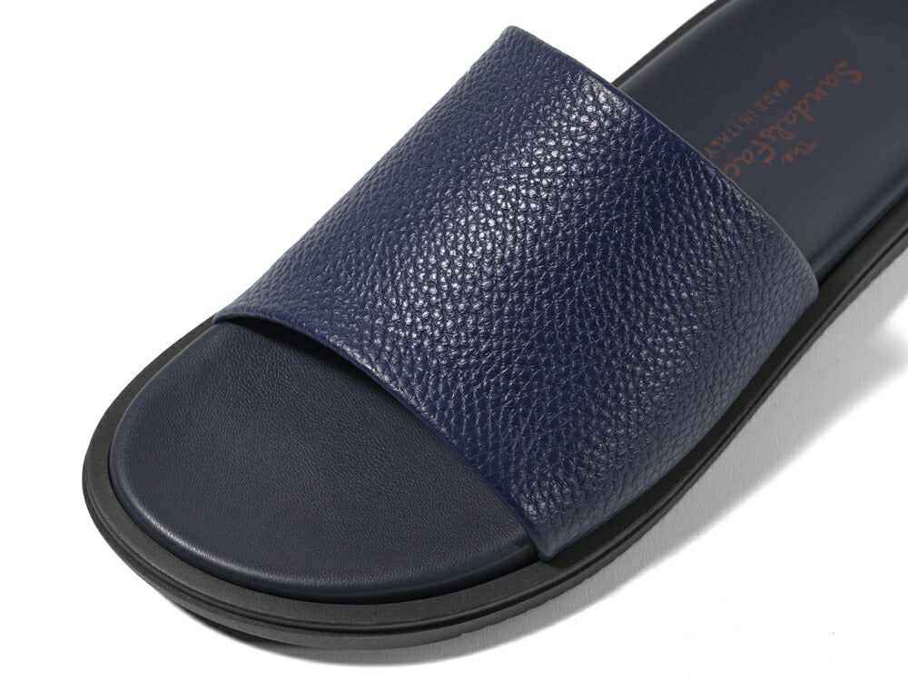 サンダルスファクトリー レザーサンダル スライドサンダル M6887-1 NAVY シボ革 ネイビー 紺 THE SANDALS FACTORY 本革 高級 サンダル メンズ ブランド 革 クッション 履き心地 シンプル カジュアル 男性 高級サンダル ブランドサンダル イタリア