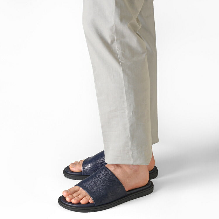 サンダルスファクトリー レザーサンダル スライドサンダル M6887-1 NAVY シボ革 ネイビー 紺 THE SANDALS FACTORY 本革 高級 サンダル メンズ ブランド 革 クッション 履き心地 シンプル カジュアル 男性 高級サンダル ブランドサンダル イタリア