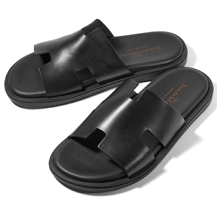 サンダルスファクトリー レザーサンダル カーフレザー バケッタレザー M7805 ブラック 黒 THE SANDALS FACTORY 本革 高級 サンダル メンズ ブランド 革 クッション 履き心地 シンプル カジュアル 男性 高級サンダル ブランドサンダル イタリア