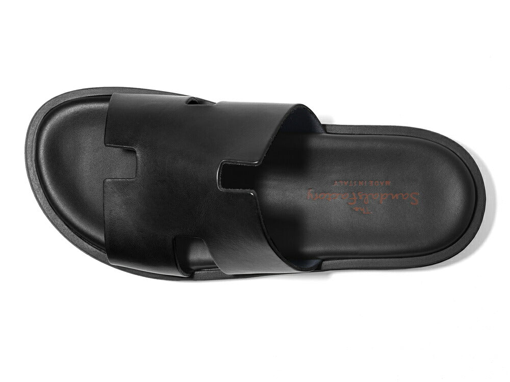 サンダルスファクトリー レザーサンダル カーフレザー バケッタレザー M7805 ブラック 黒 THE SANDALS FACTORY 本革 高級 サンダル メンズ ブランド 革 クッション 履き心地 シンプル カジュアル 男性 高級サンダル ブランドサンダル イタリア